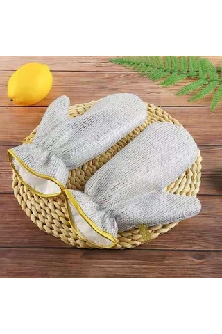 2 Adet Bulaşık Yıkama Eldiveni Çok Fonksiyonlu Çelik Tel Temizlik Eldiveni Su Geçirmez Ev Eldivenleri Mutfak İçin