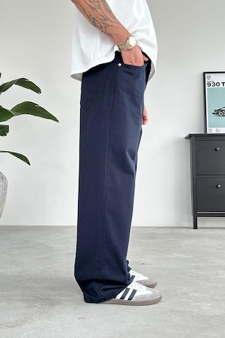 Lacivert Basic Gabardin Ekstra Bol Baggy Pantolon Lacivert