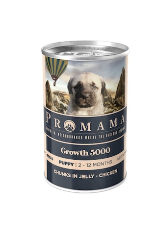 Promama Growth 5000 Yavru Tavuklu Etli Yaş Konserve Köpek Maması 400 Gr. 36'lı Koli