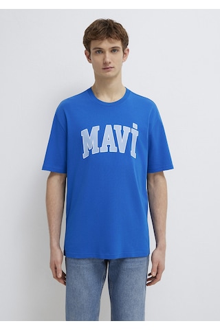 Mavi - Mavi Logo Baskılı Mavi Tişört 0611711-81330 Mavi