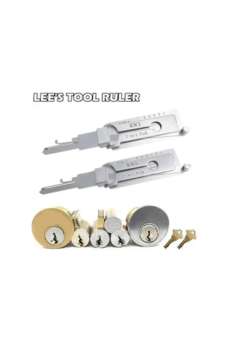 Çilingir Lishi 2'si 1 Arada Aletler Kw5 Kapı Sivil Kilit Açıcı El Aleti Profesyonel Çilingir El Aleti Gümüş Diğer