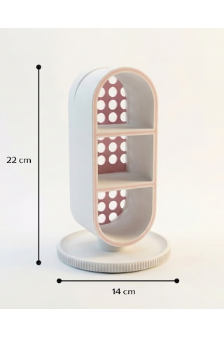 Elana Design Raflı Gamer Kulaklık Standı & Masa Üstü Organizer 1 Adet Mini Figür li - Beyaz