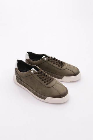 Dgn E58 Erkek Sneakers Ayakkabi Haki Nubuk