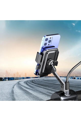 Bay Motor,motosiklet,bisiklet ,scooter İçin 360 Derece Dönebilen Dikiz Aynası Versiyonu Telefon Tutucu Aparat Bx40 N Standart