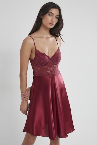 Pierre Cardin 627 Kadın İp Askılı Saten Gecelik-bordo Bordo