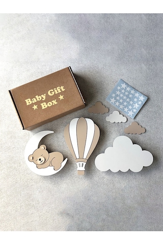 Bugybagy Ayıcık Bulut Balon 56'lı Sticker Seti Bej