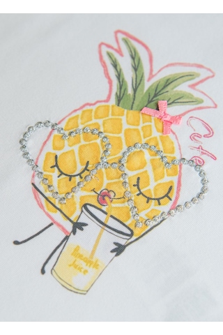 KitiKate Organik Juice T-shirt Beyaz
