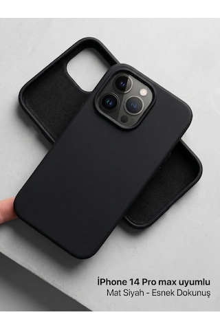 Iphone 14 Pro Max Uyumlu Silikon Ve Esnek Lansman Premıum Kılıf Siyah