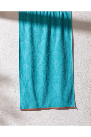 Madame Coco Palmie %100 Pamuk Plaj Havlusu - Turkuaz - 70x150 8684427311264 Çok Renkli