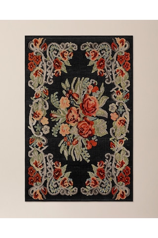 Madame Coco Lubien Halı - 120x180 Cm - Siyah Siyah