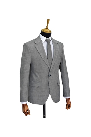 Erkek Gri Tek Spor Ceket Çift Yırtmaçlı Bgl-st03981 Gri