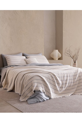 Madame Coco Marguerite 8 Parça Çeyiz Seti Ekru - Gri Gri - Ekru