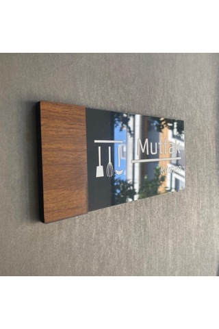 Wooden Serisi Mutfak Kapı Isimliği