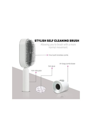 Singree Kuru Islak Saçlar İçin Otomatik Temizleyici Hava Yastığı Saç Fırçası - Yumuşak Tırnaklı, Masajlı, Saç Dökülmesini Azaltan, Beyaz + Gri Tabanlı