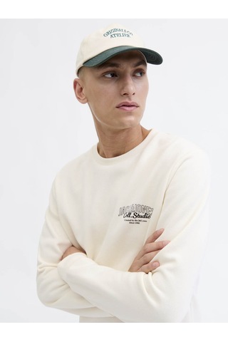 Jack & Jones Jjmakoto Beyaz Erkek Sweatshirt 12278601 Beyaz