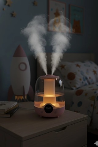 Glr K07 Pembe Çift Spreyli Ultrasonik Sessiz Hava Nemlendirici Ve Gece Lambası 3l Kapasite