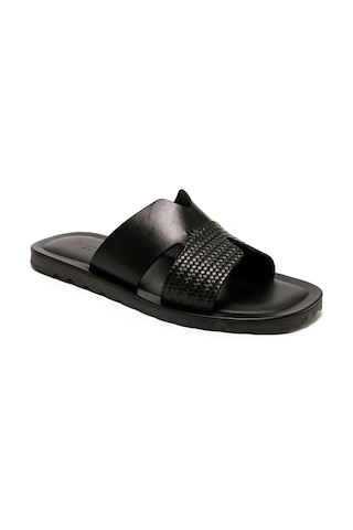 The Sandals Factory Black Sandalet Erkek M7896 The Sandals Factory Leather Upper Sandals Black