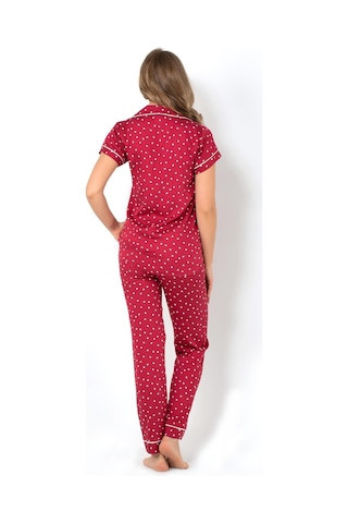 Miorre Doremi Burgundy Heart Kısa Kollu Pijama Takımı 001