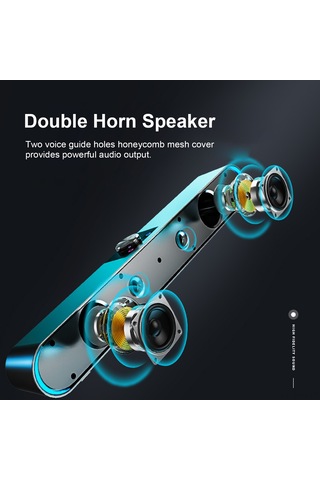 Geeksen V-183 Usb Geri Beslemeli Masaüstü Hoparlör, 3w Çıkış Gücü, 3.5mm Ses Girişi, Siyah Plastik 2.0 Kanal Ev Ses Sistemi