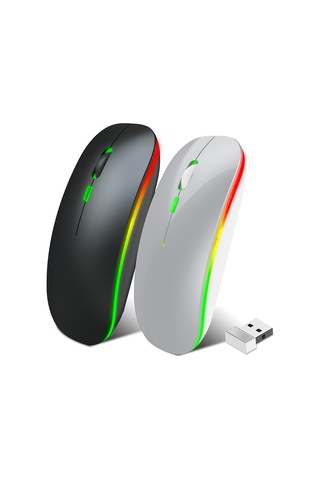 Geeksen M40 Kablosuz Mouse, 4 Tuşlu, 800-1600 Dpı, 10m Menzil, Şarj Edilebilir, Siyah/gümüş M40