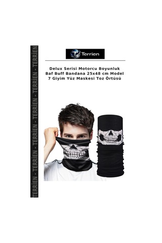 Terrien Delux Serisi Motorcu Boyunluk Baf Buff Bandana 25x48 Cm Model 7 Giyim Yüz Maskesi Toz Örtüsü Çok Renkli