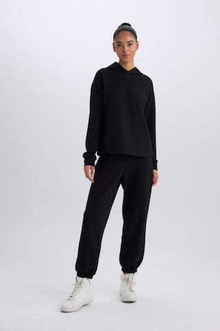 DeFactoFit Standart Fit Kapüşonlu Skuba Dalgıç Kumaş Sporcu Basic Düz Sweatshirt A5626AX25SPBK81