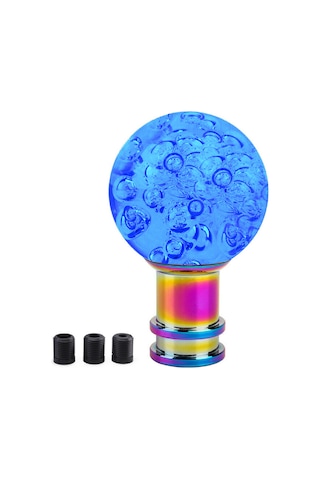 Samdoo Akrilik Kristal Kabarcık Vites Topuzu - Mavi, Pembe, Beyaz Seçenekleri - Otomobil Vites Kolu Aksesuarı Koyu Mavi