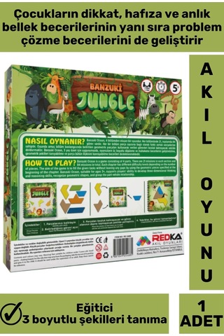 Premium Dikkat Hafıza Mantıksal Düşünme Problem Çözme Becerisi Geliştirici Eğlenceli Banzuki Jungle