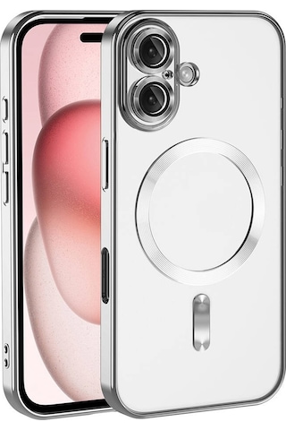 Apple iPhone Uyumlu 16 Plus Kılıf Kamera Korumalı Magsafe Wireless Şarj Özellikli Demre K Titanyum Titanyum