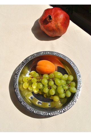 2 Adet Paslanmaz Çelik Salata Kasesi Meyve Çerez Çukur Kase-20 Cm