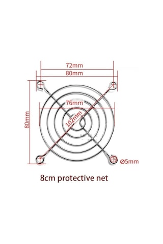 80x80mm Metal Fan Kapağı Fan Teli