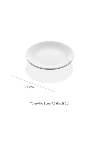 Alezy 587 Göreme Melamin Termostar Ent Servis Tabak 23 Cm Beyaz