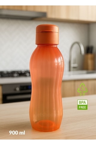 Su Şişesi Sızdırmaz Kapak Okul Matarası Bpa Free Suluk Orta Boy Kokusuz Matara Turuncu 900 Ml Turuncu
