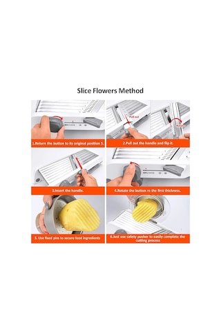 Ayarlanabilir Mandolin Sebze Dilimleyici Paslanmaz Çelik Sebze Çok Renkli