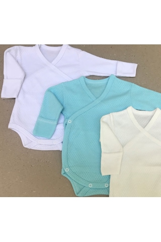 Özdemirlitekstil Bebelino Çıtçıtlı Badi Kruvaze ( 3 Lü Paket) Çok Renkli