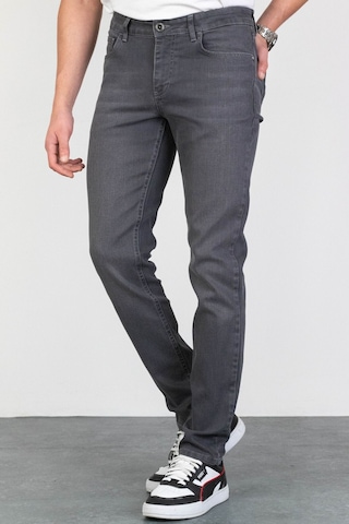 Erkek Koyu-Gri Slim Fit Dar Kesim Esnek Likralı Denim Jeans Kot P (492074509)