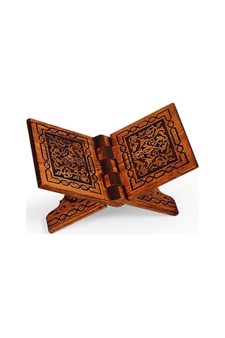 Selçuklu Ahşap Yakma Desenli Rahle 35X18.5 Cm