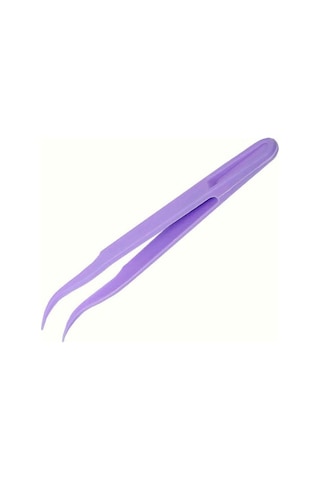 Koodmax Hassas Elektronik Ve El Sanatları Tamir Cımbızı Sert Plastik 12cm Kavisli Cımbız Mor