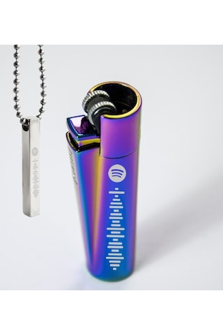 Kişiye Özel İsimli Spotify Barkodlu Mix-Icy Clipper Metal Çakmak N11.1723