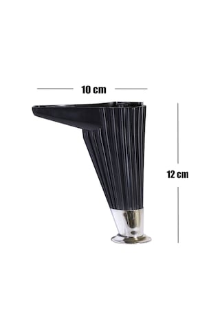 Mobilya- Tv Ünitesi- Komidin -sehpa Ayağı Wetra Siyah Krom 12 Cm 4 Adet