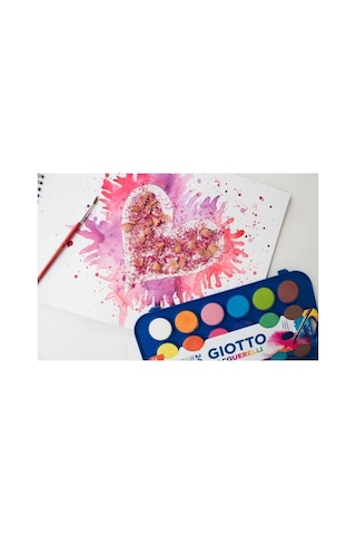 Giotto Acquerelli 24 Renk Suluboya Seti - 30 Mm Yuvarlak Tablet, Plastik Kapağa Sahip Karışık