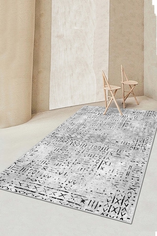 West Home Dijital Baskı Yıkanabilir Kaymaz Taban Mutfak Halısı Salon Halısı Ve Yolluk Wh 548 Grey