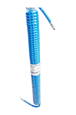 Blutec 7,5 Metre Spiral Hava Hortumu 5x8mm 1/4'' - Kompresör Spiral Hava Hortumu