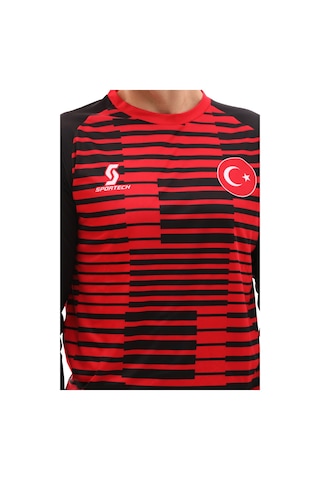Sportech Sünger Destekli Kaleci Forma Takımı, Kırmızı-Siyah K0142 Kırmızı - Siyah