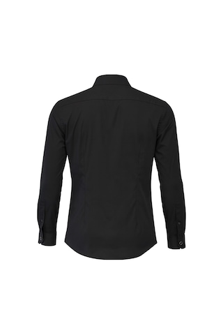 Erkek Klasik Gömlek Pamuklu Esnek Kumaş,slim Fit Uzun Kollu, Fransız Manşetli Plus Scorpion Siyah