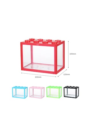 Youmex Siyah Mini Akvaryum, Plastik Blok Tasarımı, Küçük Balık Yetiştirme Kutusu