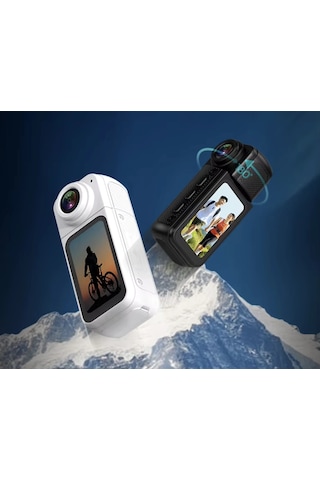 Mini Parmak Tipi Aksiyon Kamera 2.7k Wifi Vlog Kamera, 1080p 30fps Geniş Açı Spor Kayıt Cihazı Beyaz