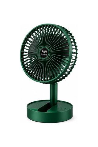 Şarjlı Katlanabilir Masaüstü Vantilatör, Yeşil, Yükseklik Ayarlı, 3 Kademeli Hız, Usb Şarjlı, Sessiz Taşınabilir Mini Fan Beyaz - 888190452