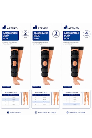 Azemed Dizlik Immobilizer 25-30-35-40 Cm Çocuk 1-25cm/ 2-30cm/ 3-35cm/4-40cm
