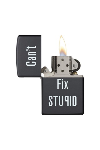 Zippo Can't Fix Stupid - Aptallığı Düzeltemezsin Dizayn Çakmak Siyah